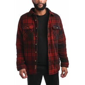 Bass Creek Outfitters Men's Shirt Jacket - Heavy Duty Polar Fleece Sherpa Lining Button Up Lightweight Coats for Men (M-XXL)