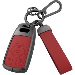 Key Fob Cover with Heavy-duty Keychain for Audi A4 A5 A6 Q3 Q5 Q7 TTS S4 RS4 R8