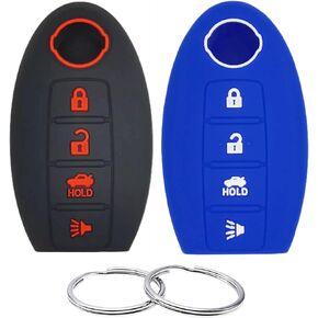 Silicone Rubber Key Fob Cover Compatible with Nissan 350Z 370Z Altima Armada GT-R Maxima Murano Pathfinder Rogue Select Sentra Titan Versa Note Xterra KR55WK48903 KR55WK49622