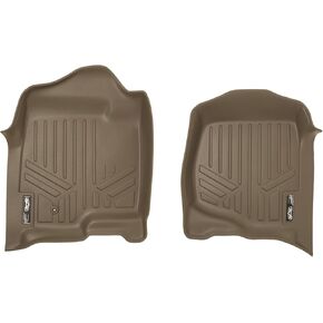 SMARTLINER Floor Mats 1st Row Liner Set Tan for 2007-2013 Silverado/Sierra - 2007-2014 Tahoe-Suburban-Yukon-Yukon XL-Escalade