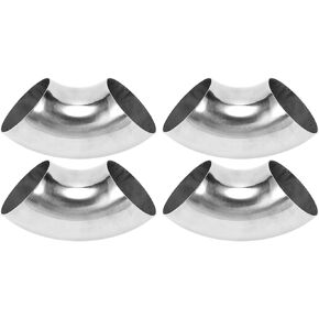 Motoforti 4 Pcs 90 Degree Mandrel Bend Elbow Car Modified Exhaust Pipe Tubing Piping 2.5" Inch OD Thickness 1.2mm/18GA 63x150x1.2mm 201 Stainless Steel 4pcs