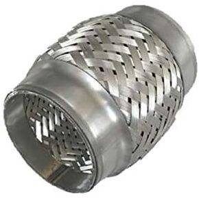 Heavy Duty Double Braided Stainless Steel Exhaust Flex Pipe with 2.5" ID / 8" Braided Length / 8" Overal Length -2 pc, 2.5x8x8-2pc