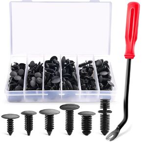 Mandark 146PCS Car Bumper Shield Retainer Clips, Nylon Auto Body Bumper Retainer Rivets Kits with Fastener Remover, Vehicle Clips Replacement, Compatible with Allure Achieva Aztek