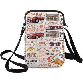 BWWKTOP Singer Album Adjustable Crossbody Purse Singer Tour Gifts Song Lyrics Travel Shoulder Bag Singer Song Merchandise