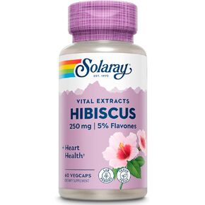 Solaray Hibiscus Flower Extract Capsules | Healthy Cardiovascular Function Support | Non-GMO, Vegan | 60 VegCaps