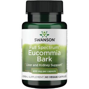 Swanson Full Spectrum Eucommia Bark 400 Milligrams 60 Veg Capsules
