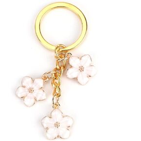 Daisy Enameled Keychain,Aesthetic Flower Bag Charm Gifts for Bestie,Sister,Daughter,Girlfriend,Mom