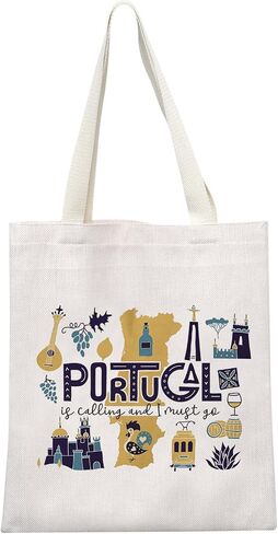 Portugal Vacation Travel Gift Portugal Bachelorette Party Gift Portugal Is Calling I Must Go Travel Makeup Bag (Must Go Portugal Bag) in Kuwait