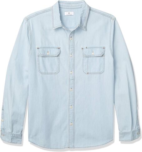 AG Adriano Goldschmied Men's The Benning Utility Denim Long Sleeve Shirt in Saudi Arabia