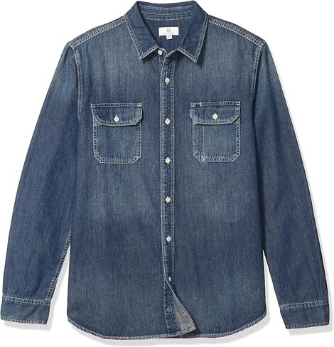 AG Adriano Goldschmied Men's The Benning Utility Denim Long Sleeve Shirt in Saudi Arabia