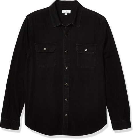 AG Adriano Goldschmied Men's The Benning Utility Denim Long Sleeve Shirt in Saudi Arabia