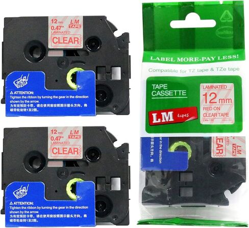 6/Pack LM Tapes - LMe-231 Premium 1/2" Black Print on White Label Compatible with Ptouch TZe-231 Tape TZ231 and Includes a Nice Tape Color/Size Guide. Replaces 12mm 0.47 Laminated in Kuwait