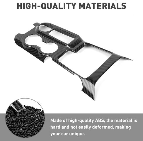 Carbon Fiber Black Center Console Gear Shift Cover Cup Holder Trim Center Console Gear Shifter Panel Cover Compatible with Ford Bronco Interior Accessories 2021 2022+ in Saudi Arabia
