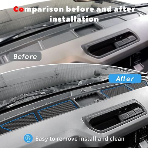 حصيرة Auovo المضادة للغبار متوافقة مع ملحقات Ford Bronco 2021 2022 2023 2024 بساط لوحة القيادة حامل الأكواب بطانات باب وحدة التحكم المركزية (ناقل حركة أوتوماتيكي) (زخرفة رمادية، 4 أبواب) in Kuwait