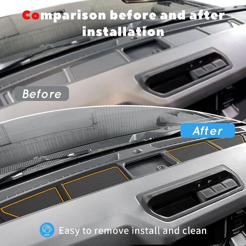 حصيرة Auovo المضادة للغبار متوافقة مع ملحقات Ford Bronco 2021 2022 2023 2024 بساط لوحة القيادة حامل الأكواب بطانات باب وحدة التحكم المركزية (ناقل حركة أوتوماتيكي) (زخرفة رمادية، 4 أبواب) in Kuwait