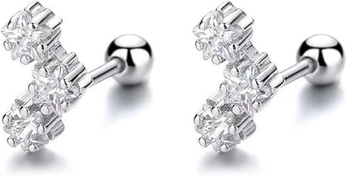 Cartilage Earring Conch Piercing Jewelry Helix Earrings Tragus Earrings for Women 925 Sterling Silver CZ Gold Screw Back Stud Earrings for Women 20 Gauge in Saudi Arabia