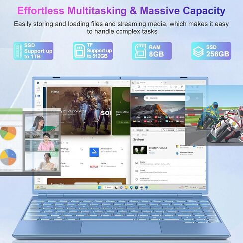 كمبيوتر محمول 14 بوصة Celeron N5095 يصل إلى 2.9 جيجا هرتز، كمبيوتر محمول Win 11 مع ملحق SSD 8+256 جيجا بايت 1 تيرابايت، دعم الكمبيوتر المحمول 5G WiFi 丨BT 4.2 丨مروحة تبريد 丨1920*1200丨واقي الماوس ولوحة المفاتيح - وردي in Saudi Arabia