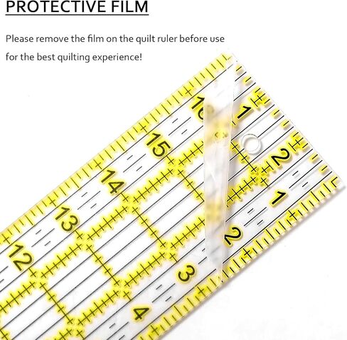 Sewing Ruler,5 Piece Quilting Rulers,3 x17 Inch,1.5 x17 Inch,3 x12 Inch,1.5 x10 Inch,1 x6 Inch,Acrylic Ruler,Cutting Ruler with Non-Slip Rings in Saudi Arabia
