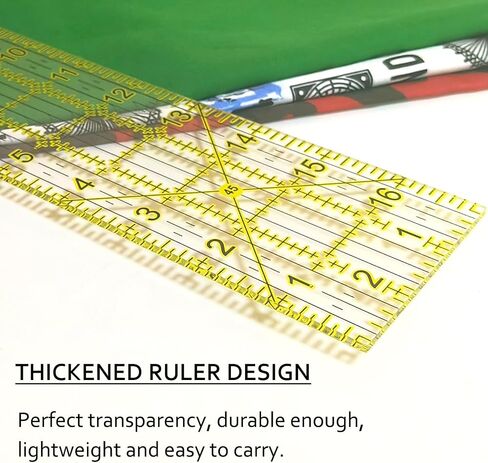 Sewing Ruler,5 Piece Quilting Rulers,3 x17 Inch,1.5 x17 Inch,3 x12 Inch,1.5 x10 Inch,1 x6 Inch,Acrylic Ruler,Cutting Ruler with Non-Slip Rings in Saudi Arabia