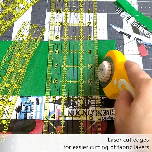 Sewing Ruler,5 Piece Quilting Rulers,3 x17 Inch,1.5 x17 Inch,3 x12 Inch,1.5 x10 Inch,1 x6 Inch,Acrylic Ruler,Cutting Ruler with Non-Slip Rings in Saudi Arabia