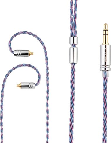 كابل Linsoul Tripowin Sirene 4 Core IEM، كابل بديل 24AWG OFC لشاشة الأذن، Audiophile (2pin-0.78mm، 3.5mm) in Kuwait