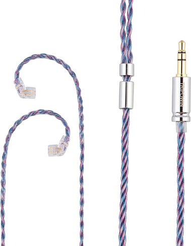 كابل Linsoul Tripowin Sirene 4 Core IEM، كابل بديل 24AWG OFC لشاشة الأذن، Audiophile (2pin-0.78mm، 3.5mm) in Kuwait