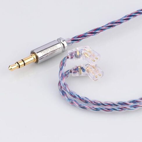 كابل Linsoul Tripowin Sirene 4 Core IEM، كابل بديل 24AWG OFC لشاشة الأذن، Audiophile (2pin-0.78mm، 3.5mm) in Kuwait