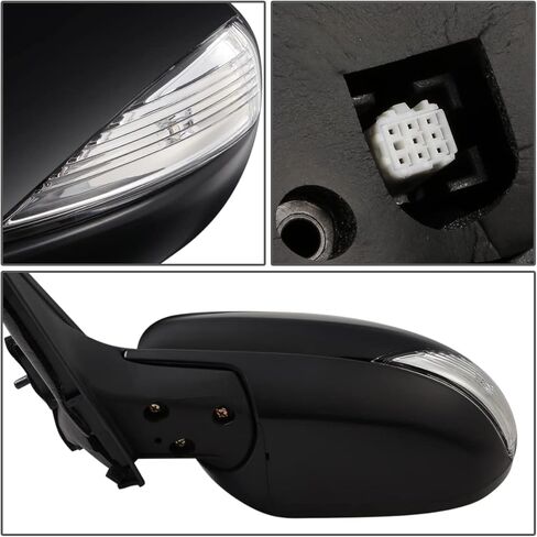 DNA Motoring OEM-MR-MA1321201 Right Passenger Powered Adjust Side Mirror w/Blind Spot Detection Compatible with 12-13 Mazda 3, Non-heated in Saudi Arabia