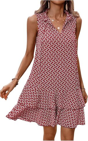 SweatyRocks Women's Print Casual Smock Dress Tiered Ruffle Hem Dress in Saudi Arabia
