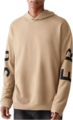 Floerns Men's Letter Print Long Sleeve Sweatshirt Drop Shoulder Hooded Pullover Top in Saudi Arabia