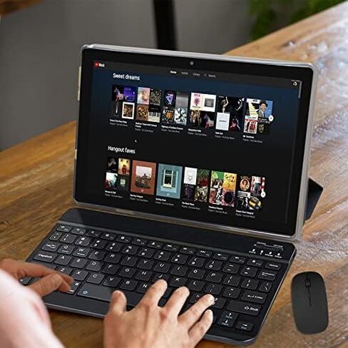 Tablet 10 Inch Android 13 Tablet, 2 in 1 Tablets, Include Keyboard Mouse Case Stylus, 64GB ROM+8GB RAM 1TB expandable 2MP+8MP Dual cameras, 5G WIFI-6 Bluetooth 6000mAh Battery 10.1" 1280*800 HD Tab in Kuwait