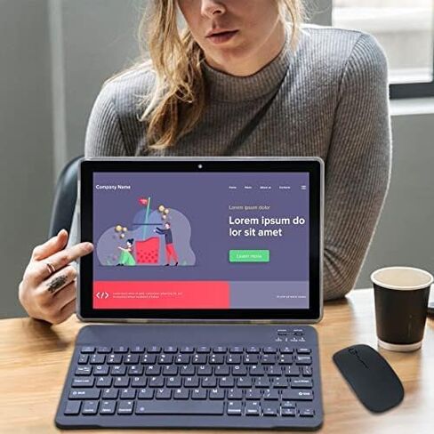 Tablet 10 Inch Android 13 Tablet, 2 in 1 Tablets, Include Keyboard Mouse Case Stylus, 64GB ROM+8GB RAM 1TB expandable 2MP+8MP Dual cameras, 5G WIFI-6 Bluetooth 6000mAh Battery 10.1" 1280*800 HD Tab in Kuwait