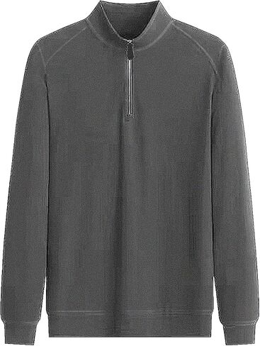 Men's Quarter Zip Up Pullover Fleece Long Sleeve Shirts Classic Polo Sweater Thermal 1/4 Zip Mock Neck Pullover Coat in Saudi Arabia