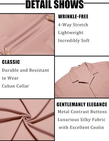 COOFANDY Mens Short Sleeve Dress Shirts Button Down Untucked Wrinkle Free Shirts Casual Summer Shirt with Pocket in Saudi Arabia