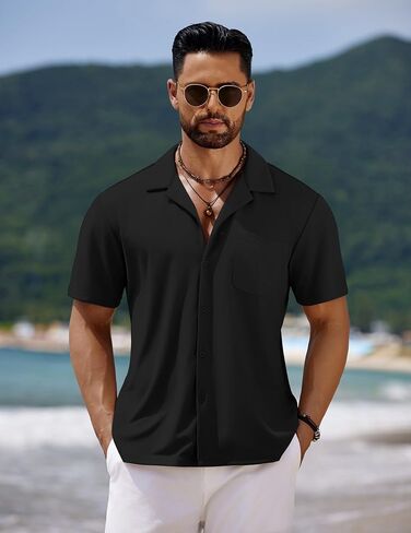 COOFANDY Mens Short Sleeve Dress Shirts Button Down Untucked Wrinkle Free Shirts Casual Summer Shirt with Pocket in Saudi Arabia