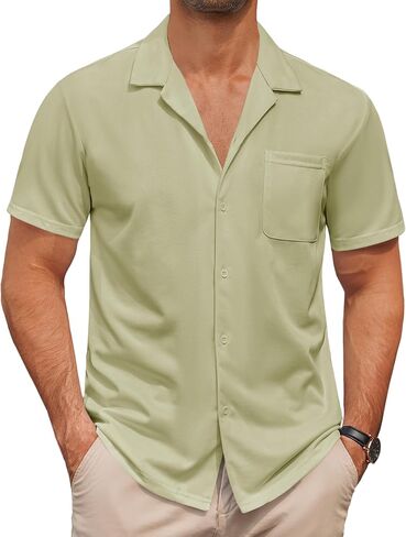 COOFANDY Mens Short Sleeve Dress Shirts Button Down Untucked Wrinkle Free Shirts Casual Summer Shirt with Pocket in Saudi Arabia