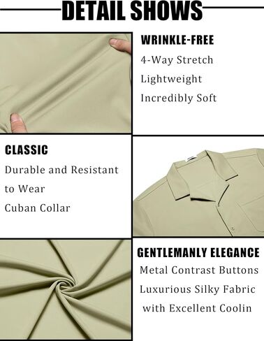 COOFANDY Mens Short Sleeve Dress Shirts Button Down Untucked Wrinkle Free Shirts Casual Summer Shirt with Pocket in Saudi Arabia