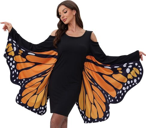 Maisolly Women's Cold Shoulder Halloween Butterfly Wings Costume Dress in Saudi Arabia