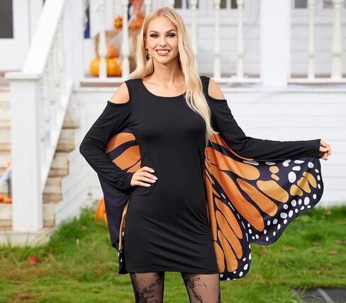 Maisolly Women's Cold Shoulder Halloween Butterfly Wings Costume Dress in Saudi Arabia