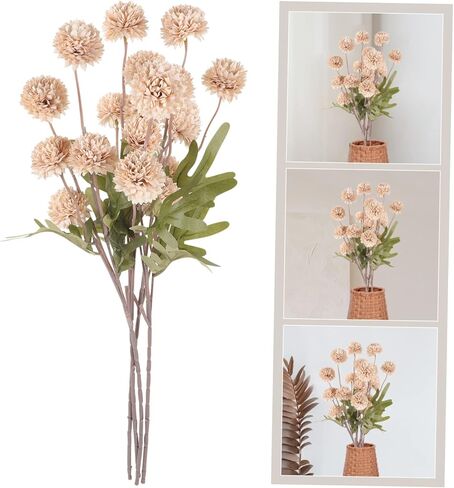 4Pcs Artificial Dandelion Flowers Arrangement for Home Decor Faux Dandelion Plants for Vases Wedding and Party Decorations Natural Look Ornament in Kuwait