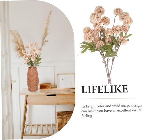 4Pcs Artificial Dandelion Flowers Arrangement for Home Decor Faux Dandelion Plants for Vases Wedding and Party Decorations Natural Look Ornament in Kuwait