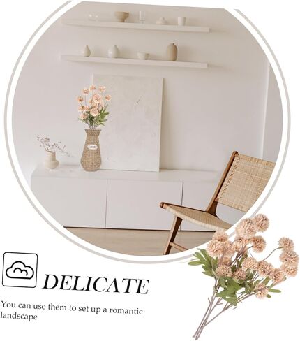 4Pcs Artificial Dandelion Flowers Arrangement for Home Decor Faux Dandelion Plants for Vases Wedding and Party Decorations Natural Look Ornament in Kuwait