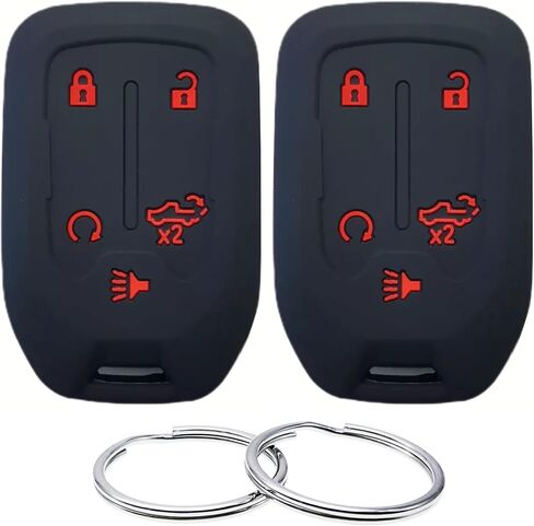 Silicone Rubber Key Fob Cover Compatible with 2019 2020 2021 Chevrolet Silverado 1500 Silverado 2500 HD Silverado 3500 HD GMC Sierra 1500 Sierra 2500 HD Sierra 3500 HD HYQ1EA in Kuwait