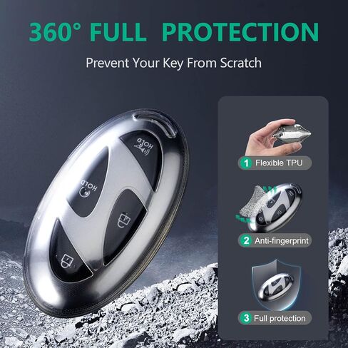 GT Flensent for Hyundai Key Fob Cover 2 Pack (2 Clear) in Saudi Arabia