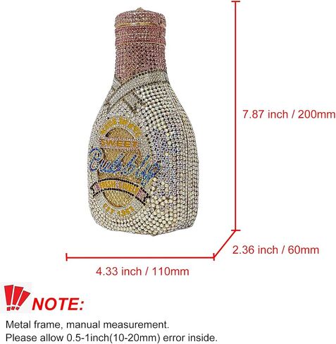 HUANG ZHUANG Women Champagne Bottle Evening Bag Rhinestone Clutch Purse Prom Sweet Crystal Handbag Party Cocktail in Kuwait