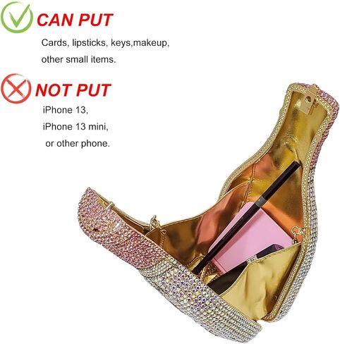 HUANG ZHUANG Women Champagne Bottle Evening Bag Rhinestone Clutch Purse Prom Sweet Crystal Handbag Party Cocktail in Kuwait