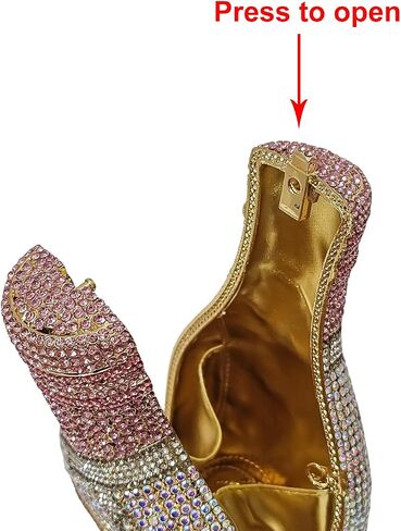 HUANG ZHUANG Women Champagne Bottle Evening Bag Rhinestone Clutch Purse Prom Sweet Crystal Handbag Party Cocktail in Kuwait