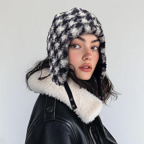 CLAPE Men's Fleece Warm Trapper Hat Corduroy Winter Ushanka Russian Hat Snow Eskimo Hat with Ear Flaps for Cold Weather in Saudi Arabia
