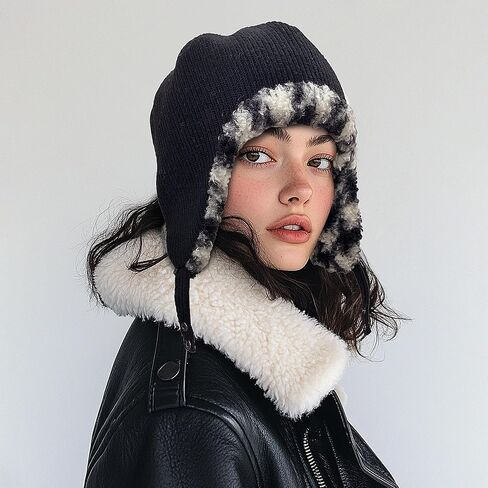 CLAPE Men's Fleece Warm Trapper Hat Corduroy Winter Ushanka Russian Hat Snow Eskimo Hat with Ear Flaps for Cold Weather in Saudi Arabia