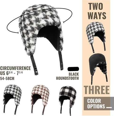 CLAPE Men's Fleece Warm Trapper Hat Corduroy Winter Ushanka Russian Hat Snow Eskimo Hat with Ear Flaps for Cold Weather in Saudi Arabia